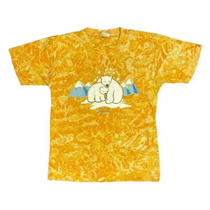 Vintage 90s Single Stitch Alaska USA Polar Bear All Sport Tie Dye T Shirt Mens M